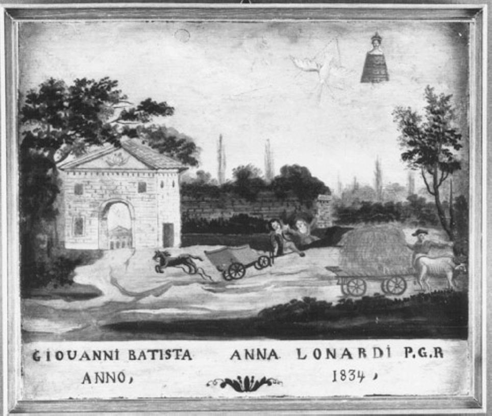 incidente con carrozza (ex voto) - ambito veneto (sec. XIX)