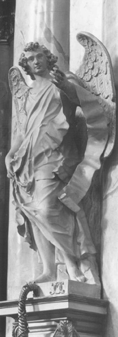 angelo con cartiglio (statua, elemento d'insieme) di Marinali Orazio (secc. XVII/ XVIII)