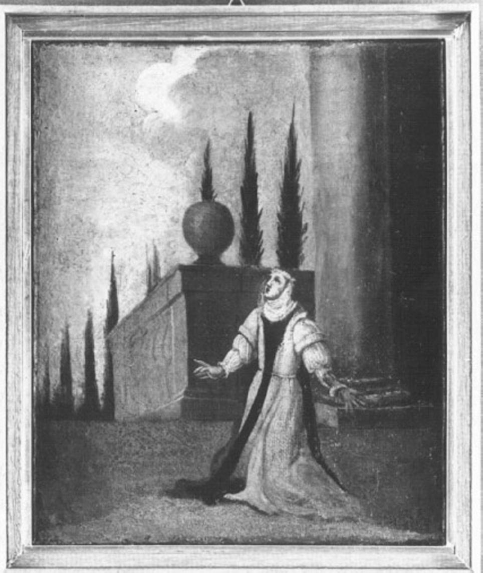 donna che prega (ex voto, frammento) - ambito veneto (sec. XVIII)