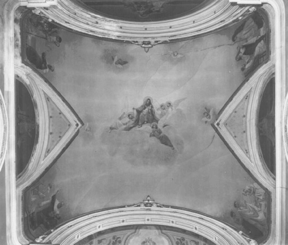 Madonna con Bambino tra angeli e Santi (dipinto, ciclo) di Lovato G (primo quarto sec. XX)
