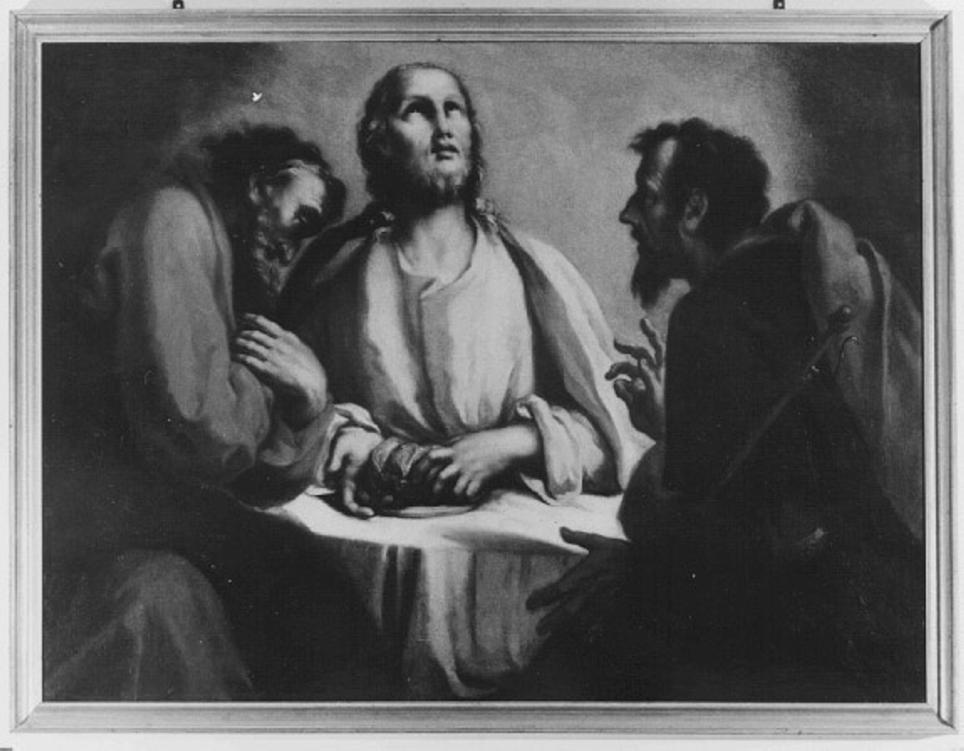 cena in Emmaus (dipinto) di Angeli Giuseppe (attribuito) (sec. XVIII)