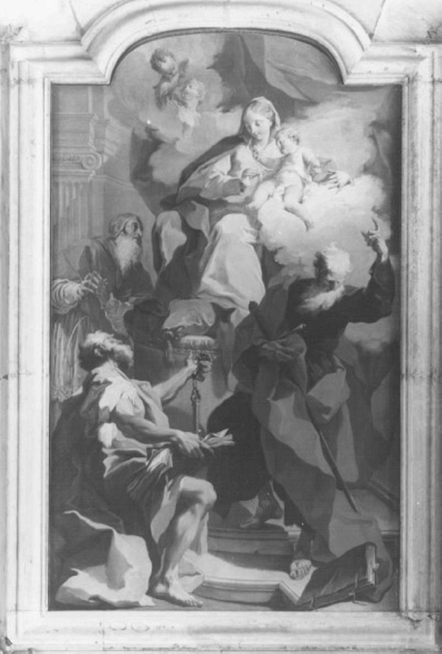 Madonna con Bambino e Santi (dipinto) di Pittoni Giovanni Battista (sec. XVIII)