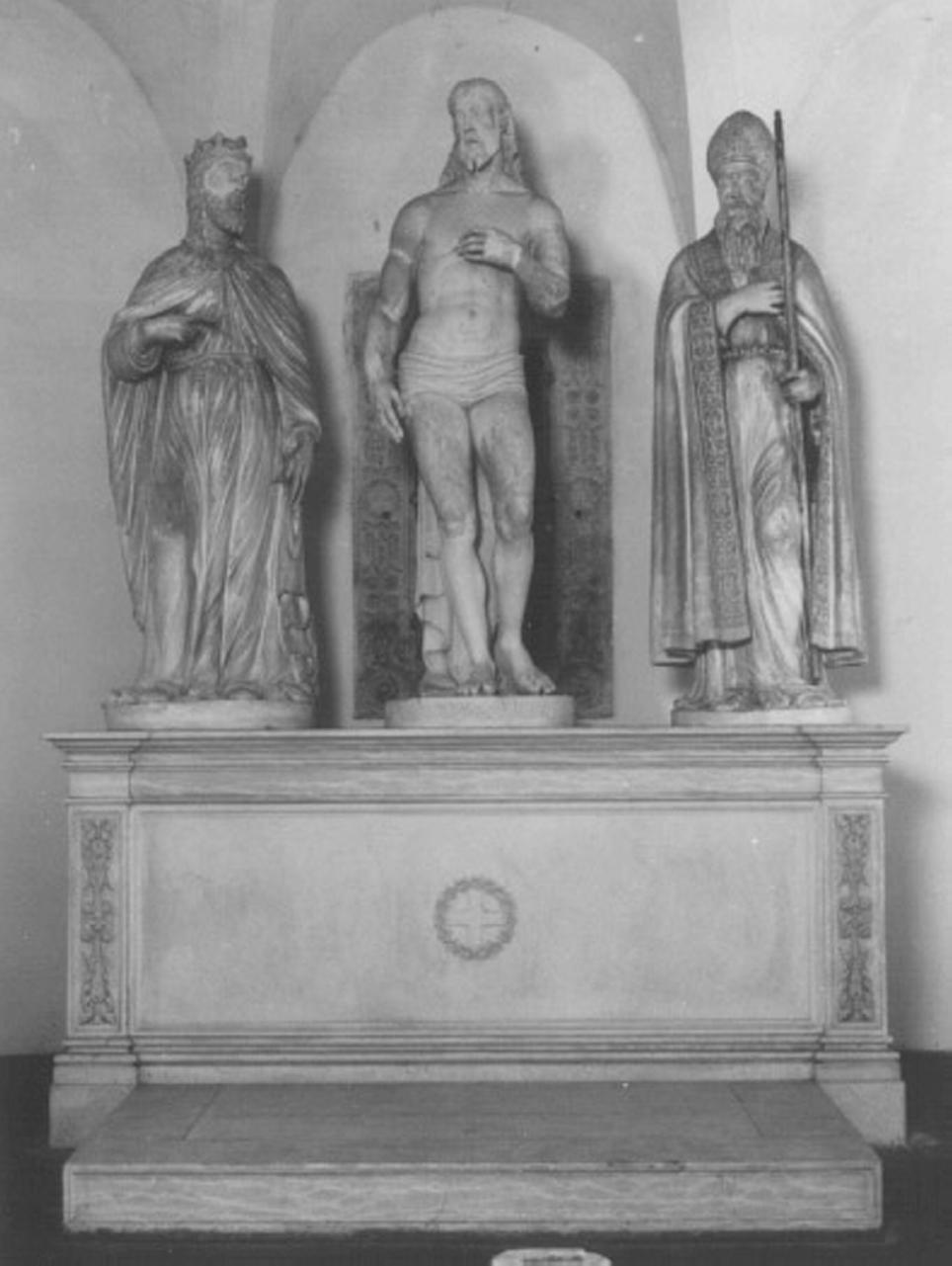 Cristo redentore benedicente (statua) di Pittoni Girolamo Da Lumignano (prima metà sec. XVI)