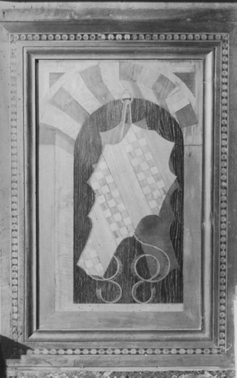 stemma gentilizio (decorazione a intarsio, serie) - ambito vicentino (ultimo quarto sec. XV)