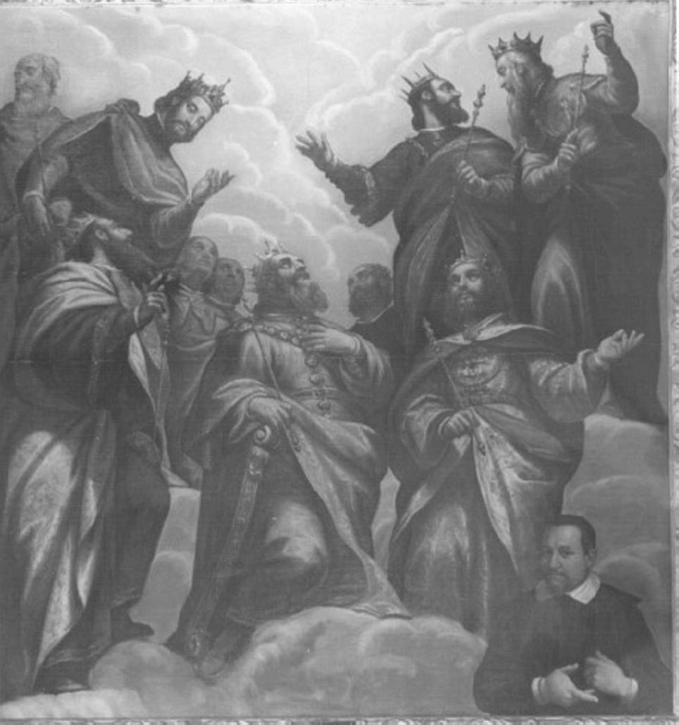 I re della stirpe di Davide e ritratto del committente (dipinto) di Maganza Giovanni Battista Il Giovane (attribuito) (sec. XVII)