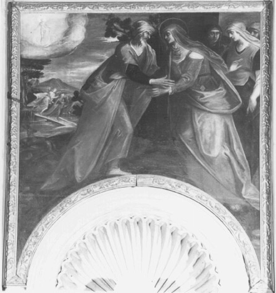 incontro di Sant'Anna e San Gioacchino alla porta aurea (dipinto) di Scolari Iseppo (sec. XVII)