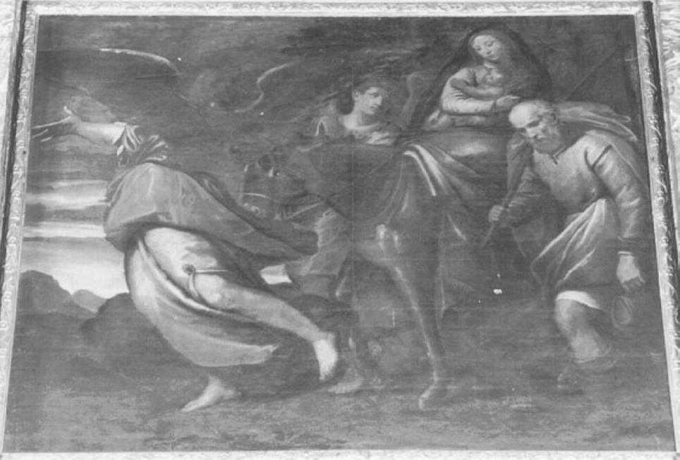 fuga in Egitto (dipinto) di Maganza Alessandro (cerchia) (sec. XVII)
