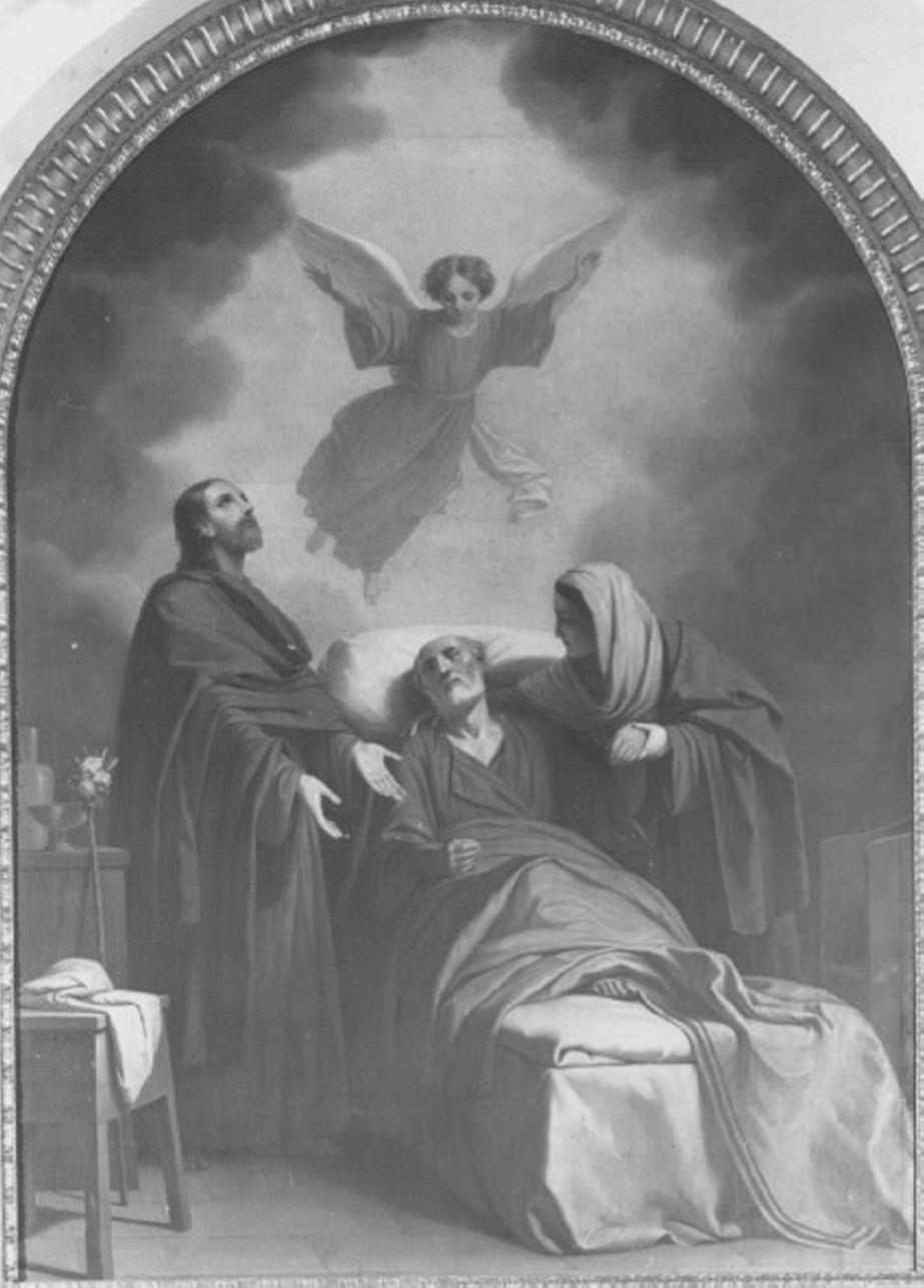 morte di San Giuseppe (dipinto) di Busato Giovanni (attribuito) (sec. XIX)