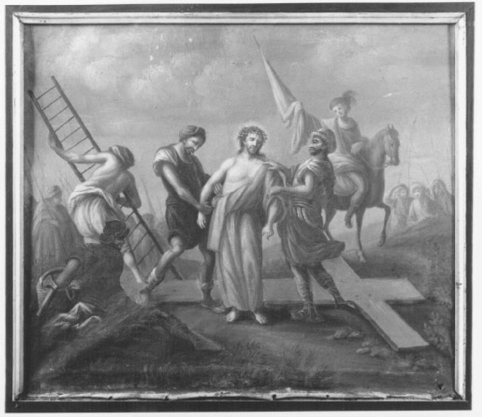 stazione X: Gesù spogliato e abbeverato di fiele (dipinto) - ambito veneto (sec. XVII)