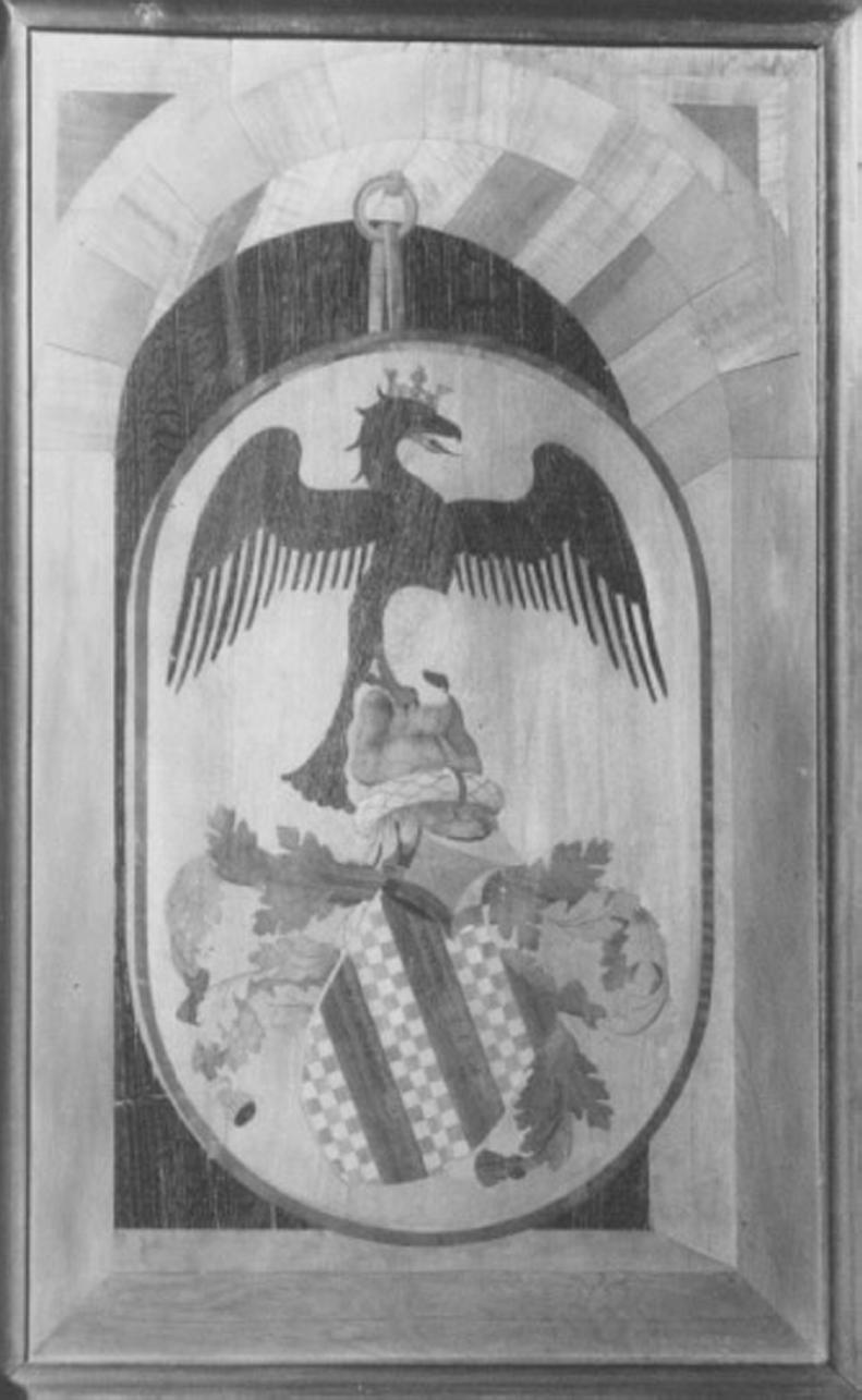 stemma gentilizio (decorazione a intarsio) di Dell'Abate Pierantonio Da Modena (attribuito) (sec. XV)