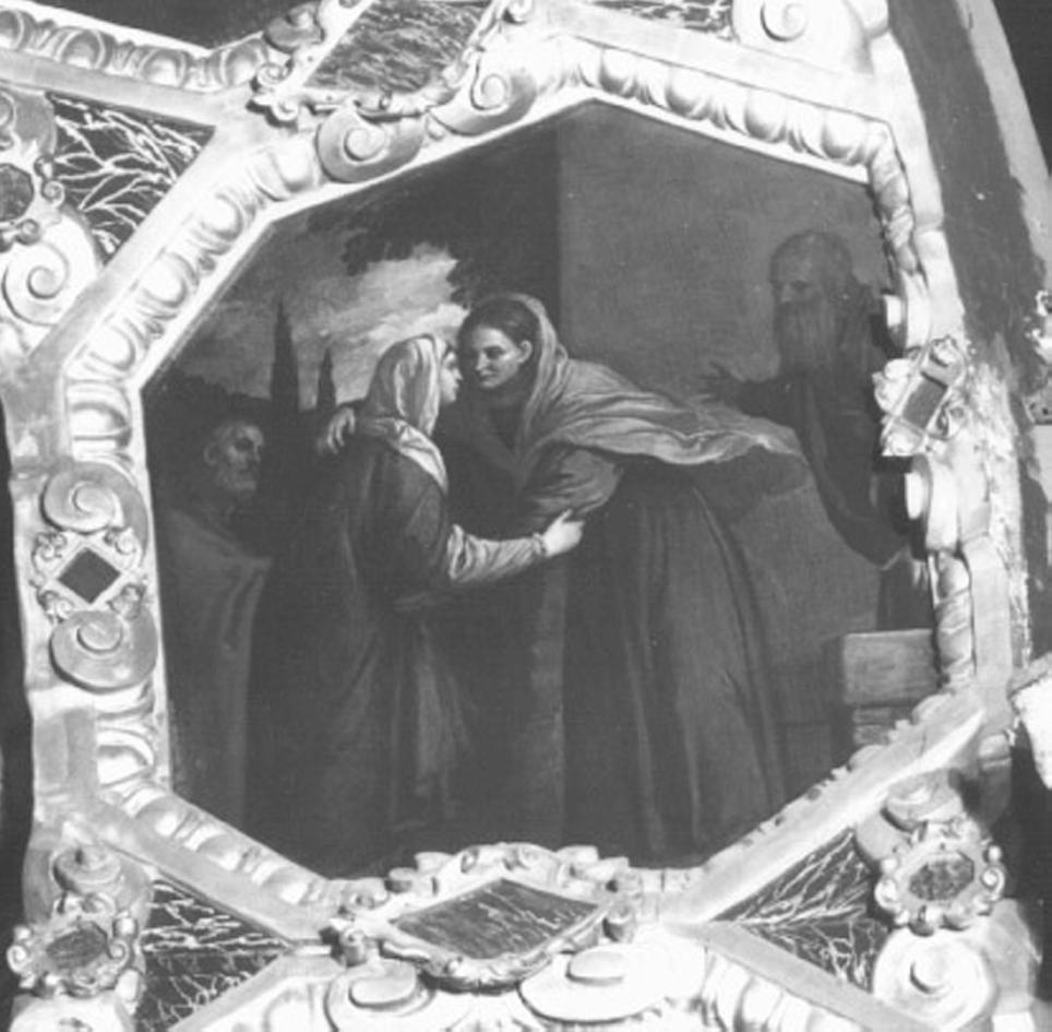 visitazione (dipinto) di Maganza Alessandro (attribuito) (sec. XVII)