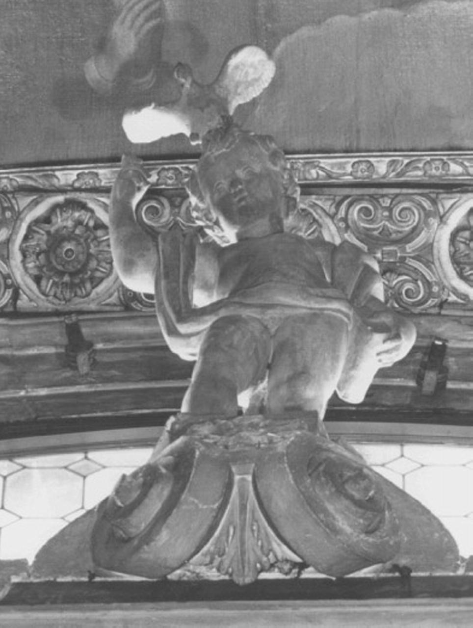 putto con libro e uccello (statuetta) di Albanese Giovanni Battista (bottega) (sec. XVII)