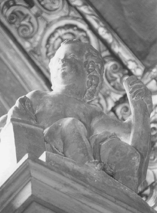 putto con timone spezzato (statuetta) di Albanese Giovanni Battista (bottega) (sec. XVII)