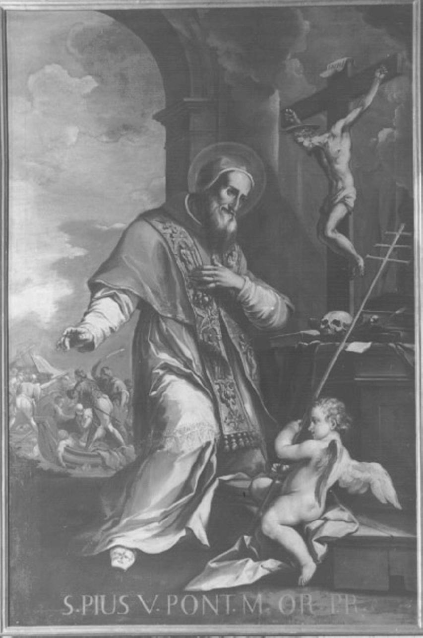 ritratto di papa Pio V (dipinto) di Menarola Cristoforo (attribuito) (sec. XVIII)