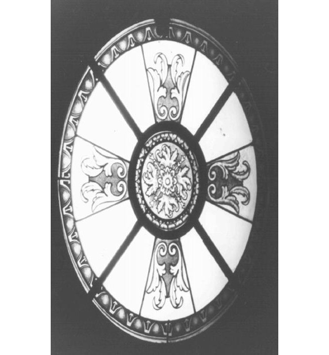 motivi decorativi vegetali stilizzati (vetrata) - ambito veneto (sec. XX)