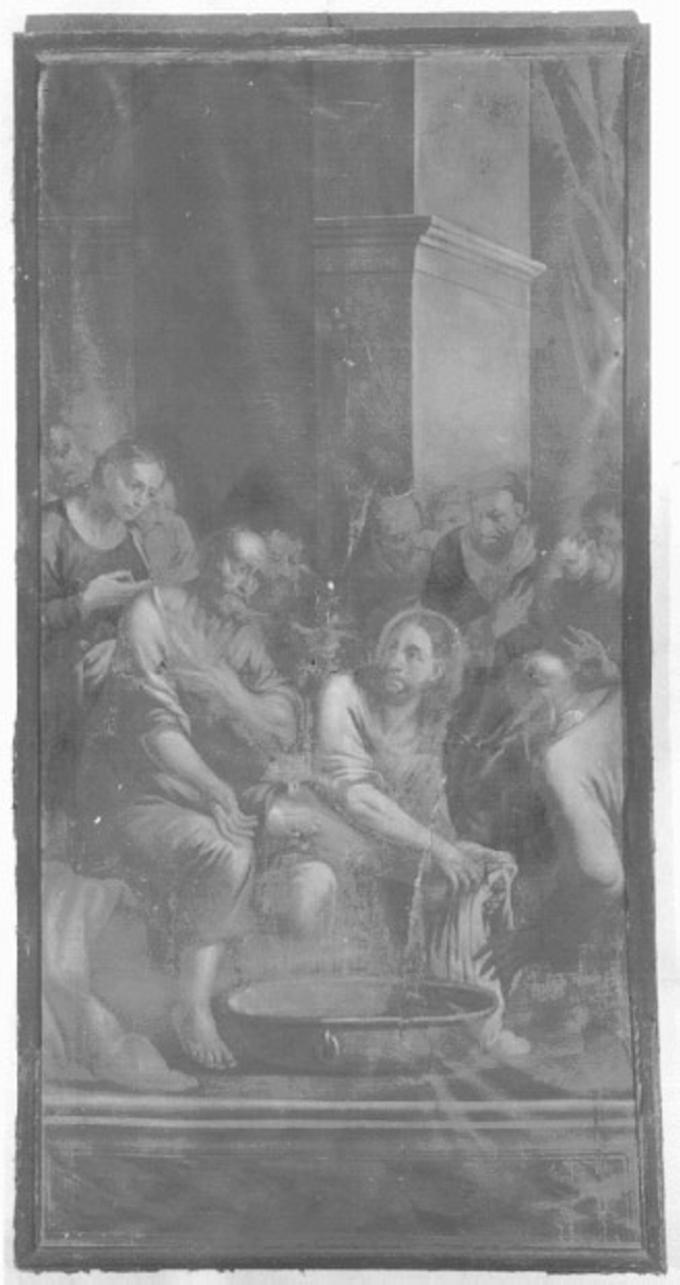 Cristo lava i piedi degli apostoli (dipinto) di Cozza Giovanni (sec. XVII)
