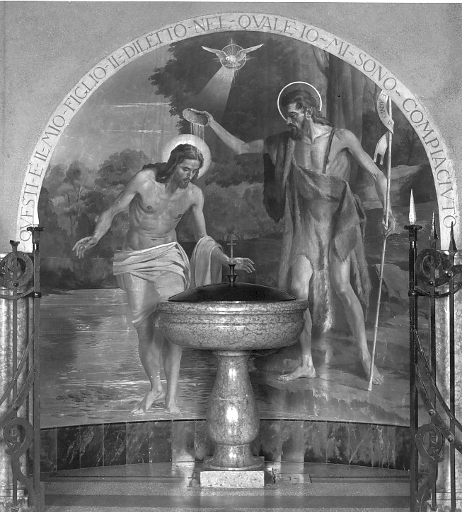 battesimo di Cristo (dipinto) di Pegrassi Agostino (sec. XX)