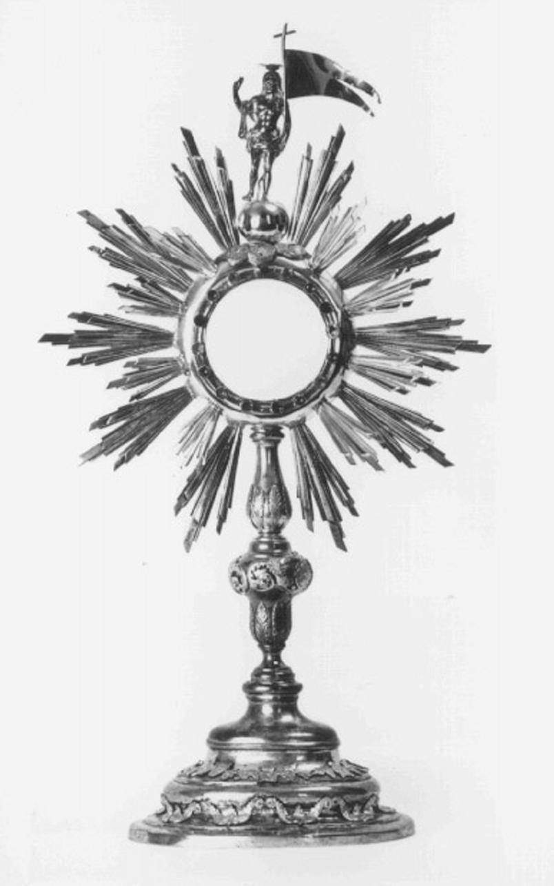 ostensorio - a raggiera - ambito vicentino (secc. XIX/ XX)