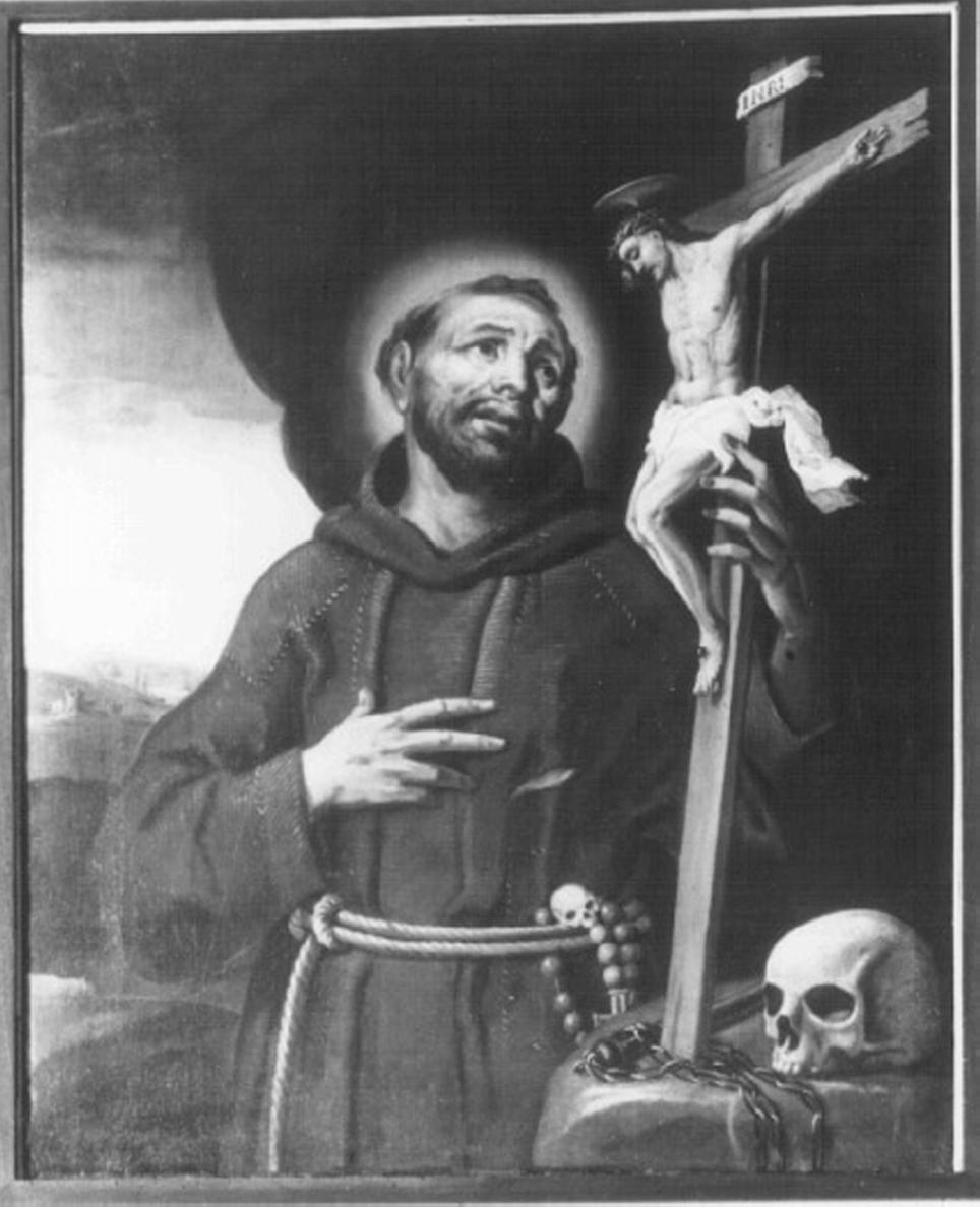 San Francesco d'Assisi riceve le stimmate (dipinto) - ambito emiliano-lombardo (sec. XVII)