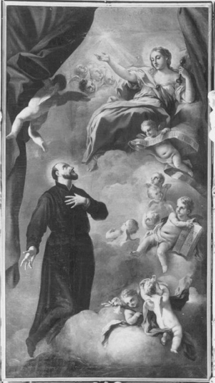 apparizione della Madonna (dipinto) di Malinconico Nicola, Brentana Simone (sec. XVIII)