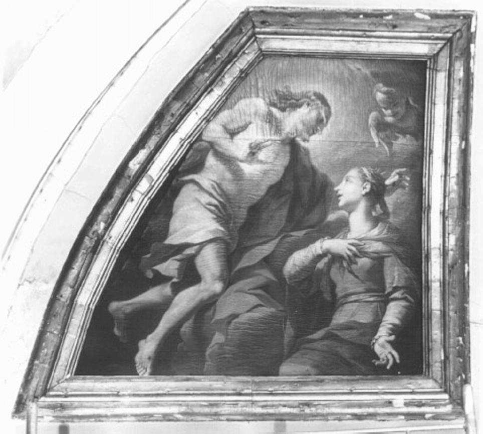 Santa Caterina da Siena ha la visione del Cuore di Gesù (dipinto) di Molinari Giovanni (attribuito) (sec. XVII)