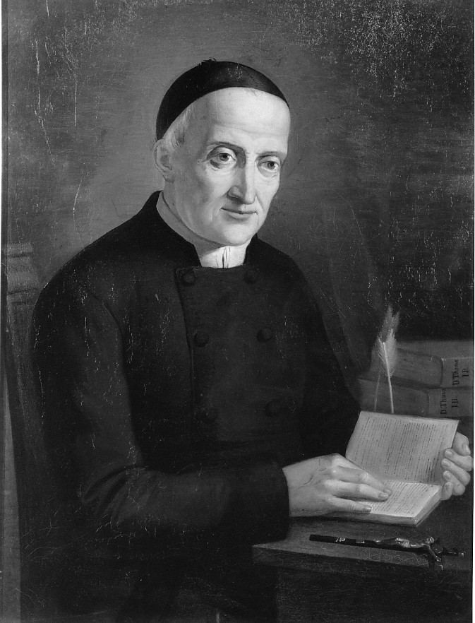 ritratto di ecclesiastico (dipinto) di Recchia Angelo (attribuito) (terzo quarto sec. XIX)