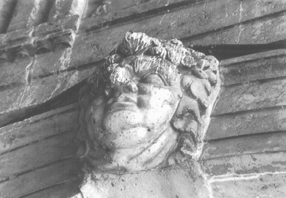 testa d'uomo (decorazione a intarsio) di Albanese Francesco (sec. XVII)