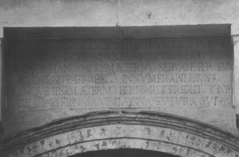 iscrizione (decorazione plastica) di Rubini Lorenzo (e aiuti) (sec. XVI)