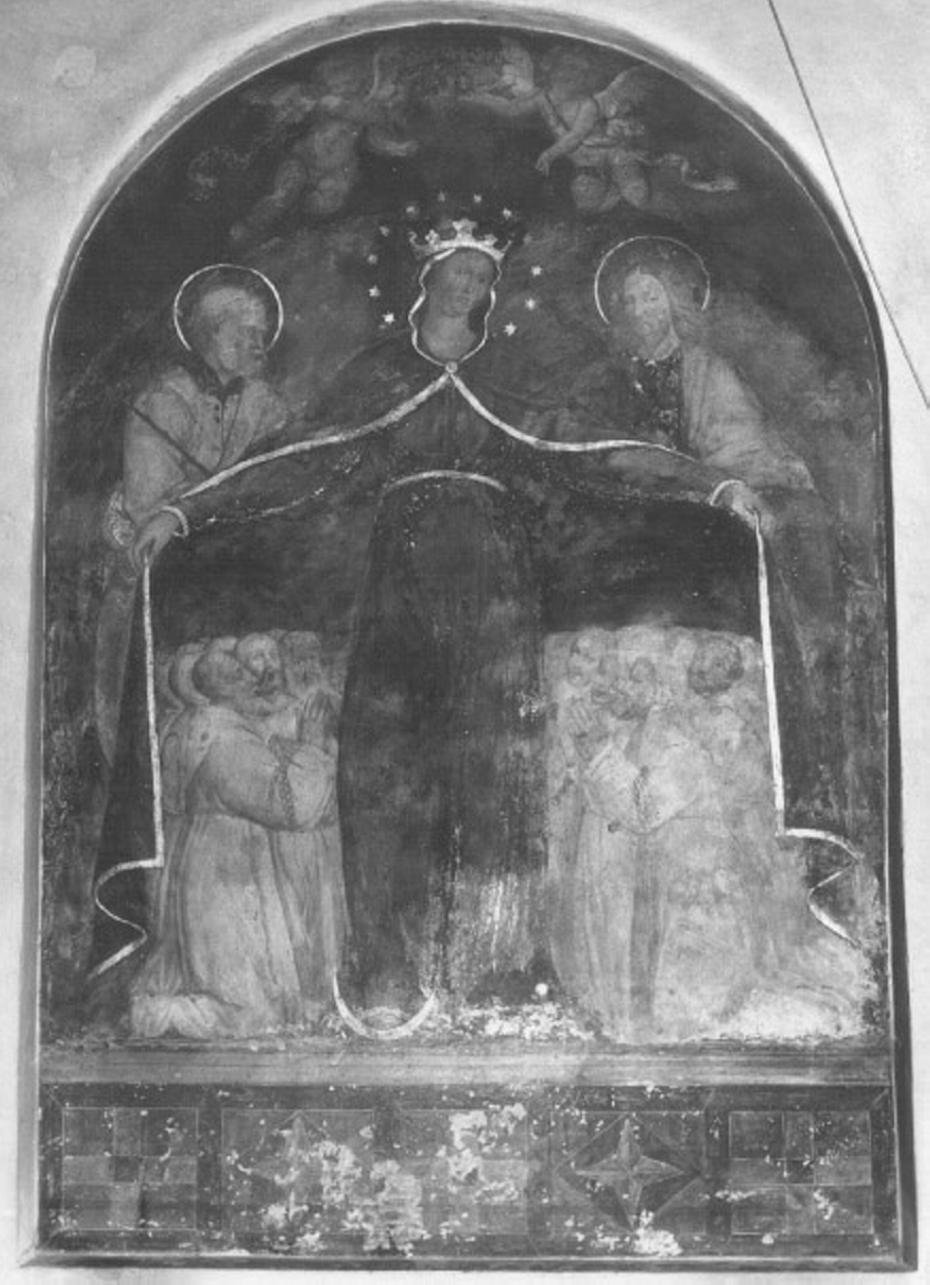 Madonna con personaggi che implorano il suo aiuto (dipinto) - ambito veneto (sec. XV)