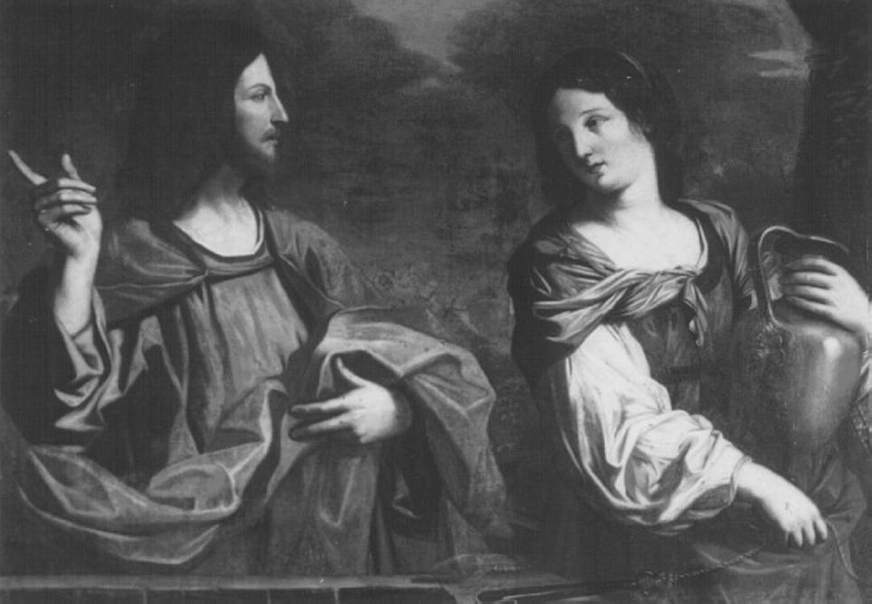 Cristo e la samaritana al pozzo (dipinto) di Barbieri Giovan Francesco detto Guercino (maniera) (seconda metà sec. XVII)