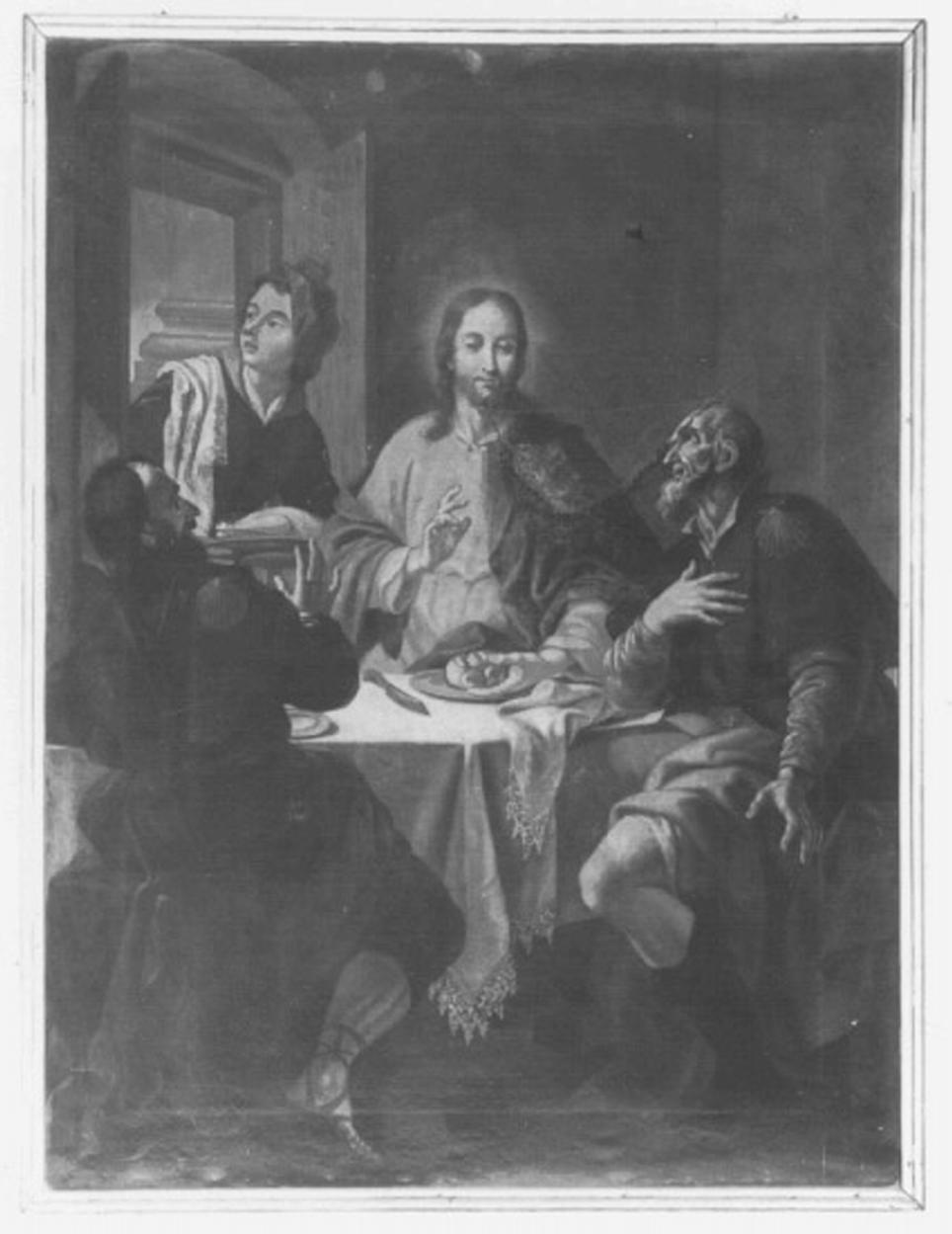 cena in Emmaus (dipinto) di Buffetti Ludovico (attribuito) (sec. XVIII)