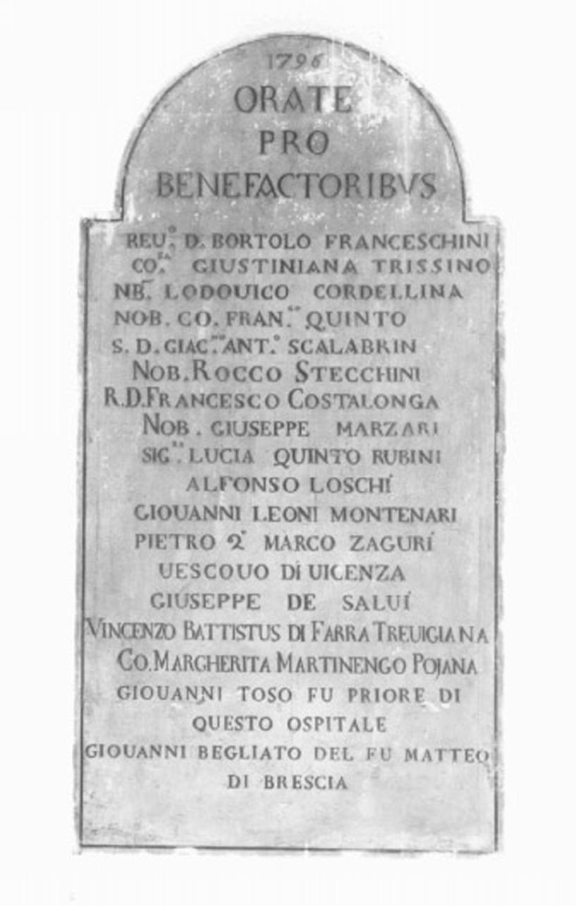 iscrizione (lapide) - ambito vicentino (sec. XVIII)