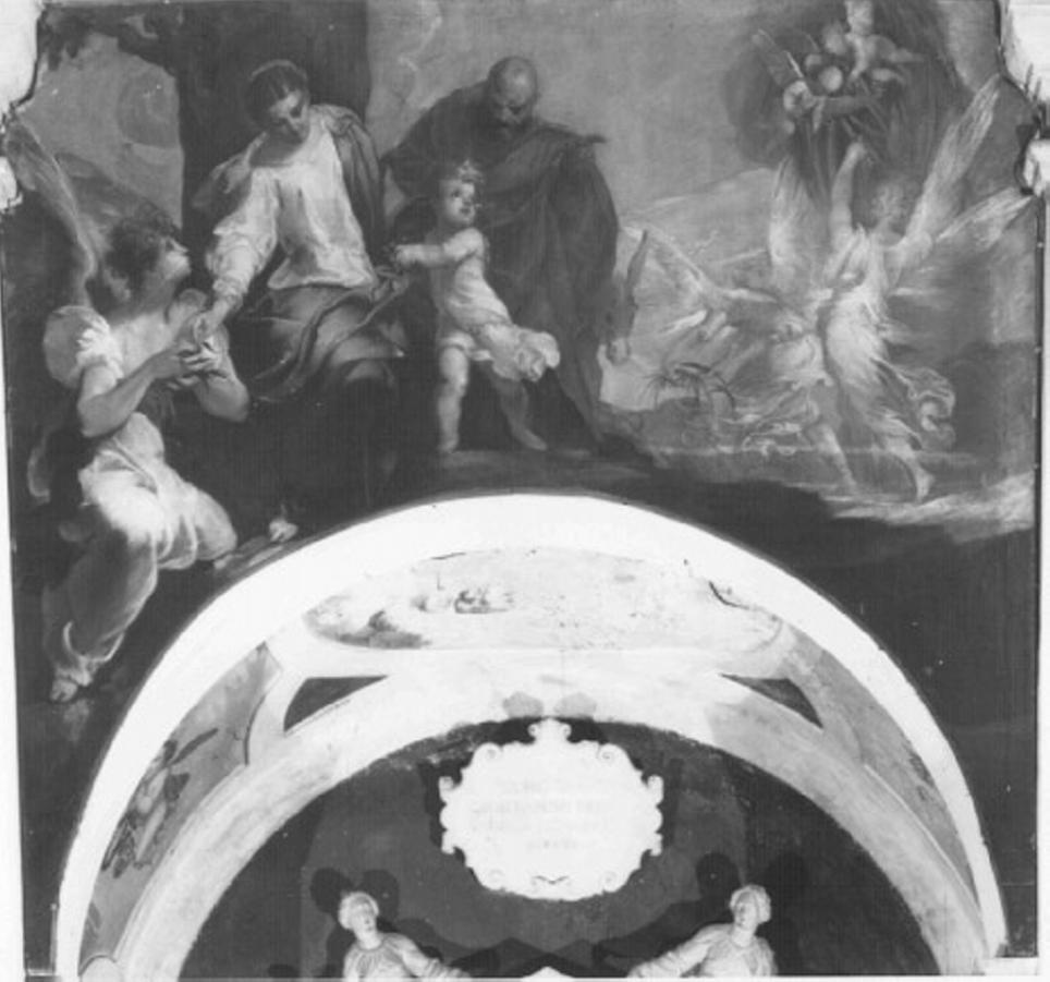 riposo nella fuga in Egitto (dipinto) di Maffei Francesco (attribuito) (sec. XVII)