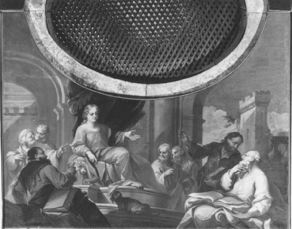 disputa di Gesù con i dottori nel tempio (dipinto) di Pasqualotto Costantino detto Costantini (attribuito) (sec. XVIII)
