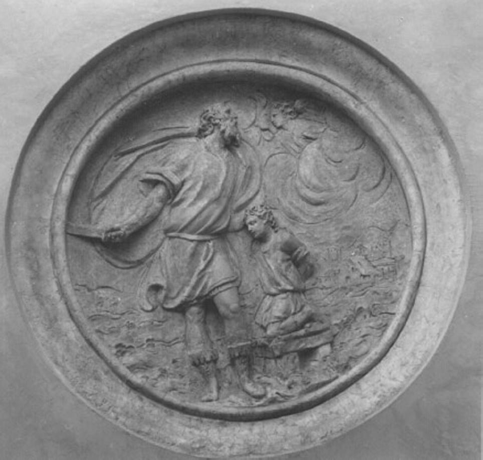 sacrificio di Isacco (medaglione) di Vittoria Alessandro (attribuito) (sec. XVI)