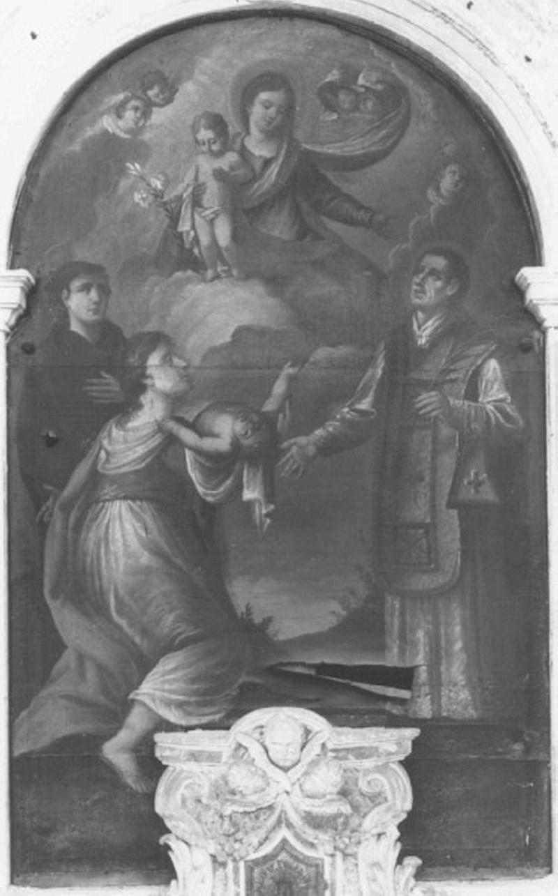 Madonna con Bambino e Santi (dipinto) di Dal Bianco Antonio (sec. XIX)