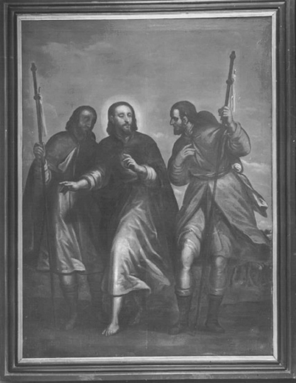 incontro di Cristo e i discepoli sulla via di Emmaus (dipinto) di Maganza Alessandro (bottega) (sec. XVI)