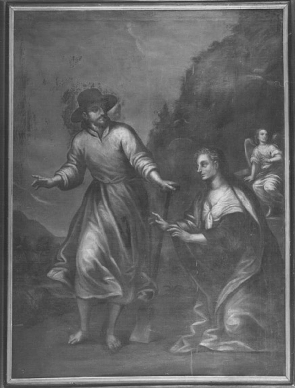 apparizione di Cristo risorto a Santa Maria Maddalena (dipinto) di Maganza Alessandro (bottega) (sec. XVI)