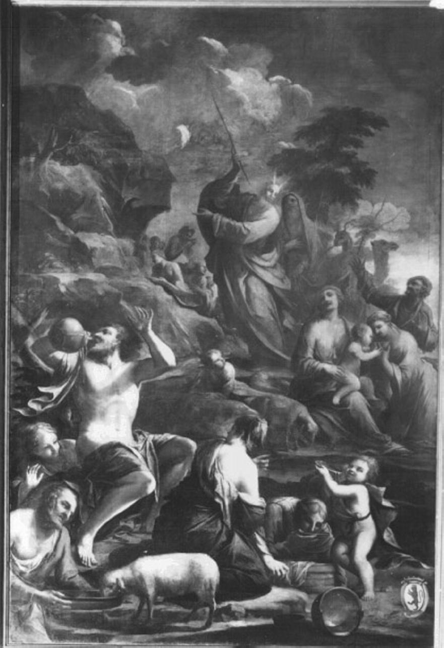 Mosè fa scaturire l'acqua dalla roccia (dipinto) di Cittadella Pietro Bartolomeo (sec. XVII)