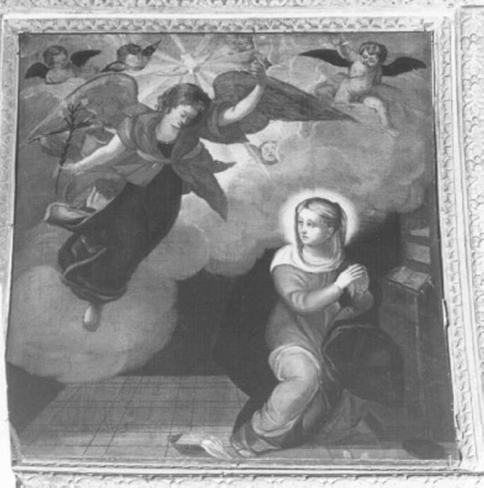 Annunciazione (dipinto, elemento d'insieme) di Maganza Alessandro (maniera) (sec. XVII)