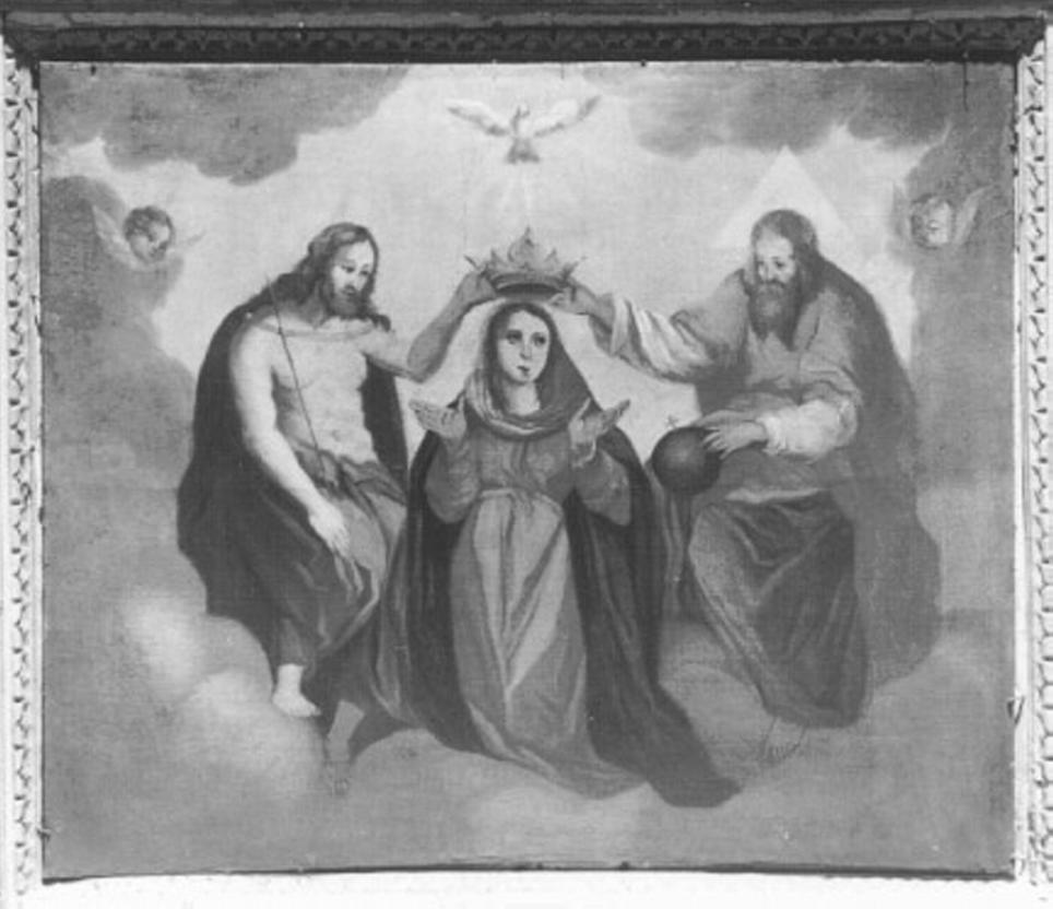 incoronazione di Maria Vergine (dipinto, elemento d'insieme) di Maganza Alessandro (maniera) (sec. XVII)