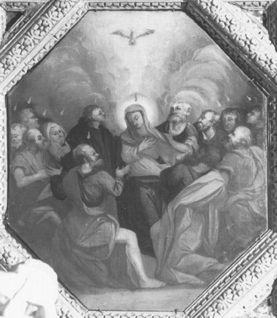 Pentecoste (dipinto, elemento d'insieme) di Maganza Alessandro (maniera) (sec. XVII)