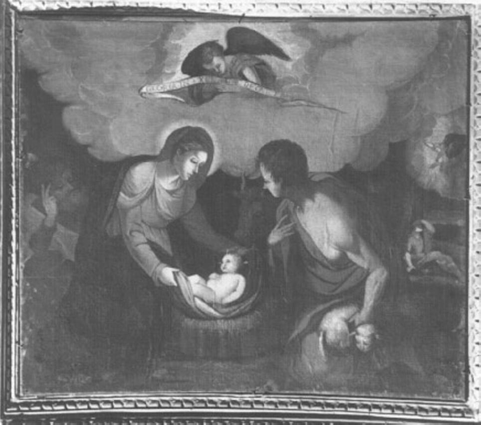 natività di Gesù (dipinto, elemento d'insieme) di Maganza Alessandro (maniera) (sec. XVII)