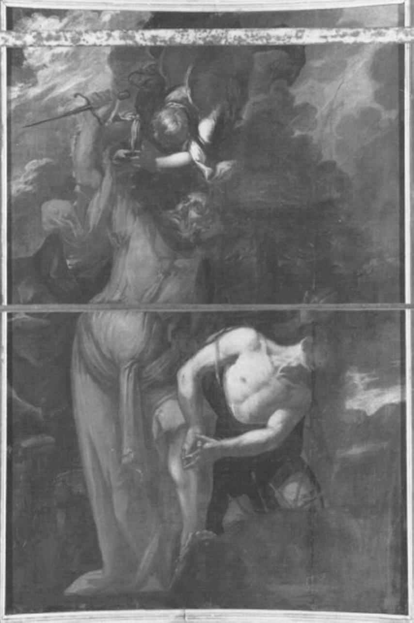 sacrificio di Isacco (dipinto, elemento d'insieme) di Prunati Santo (attribuito) (sec. XVII)