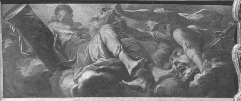 allegoria della Fortezza (dipinto, elemento d'insieme) di Galeotti Sebastiano (maniera), Maffei Francesco (sec. XVII)