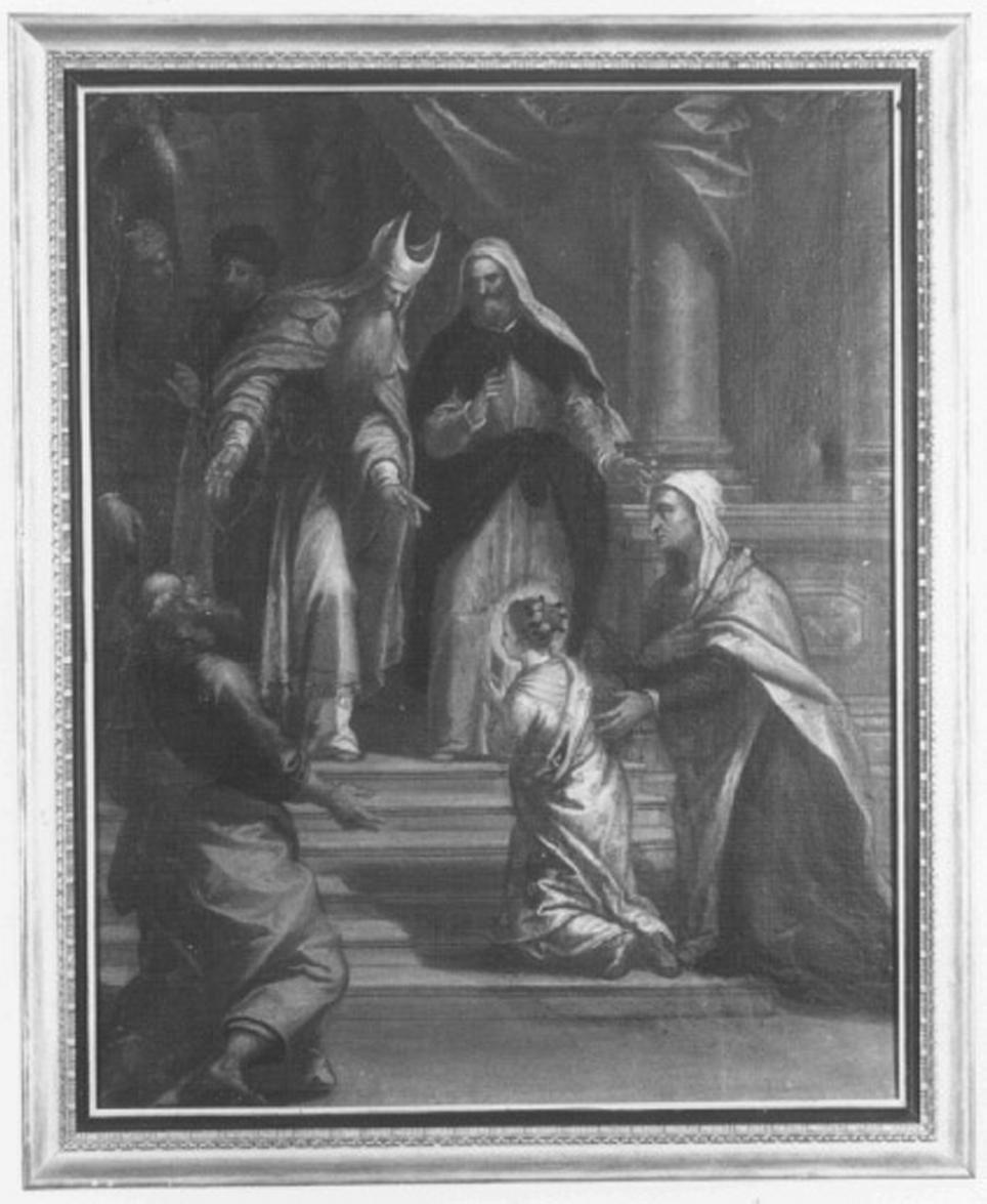 presentazione di Maria Vergine al tempio (dipinto) di Maganza Alessandro (maniera) (sec. XVII)