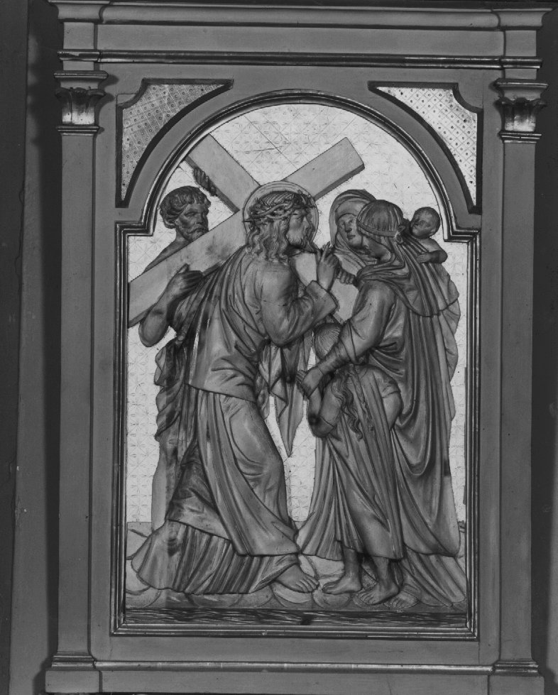 stazione VIII: Gesù consola le donne di Gerusalemme (rilievo) - ambito veneto (primo quarto sec. XX)