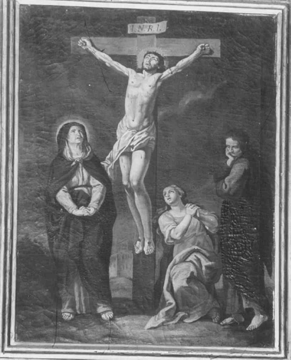 stazione XII: Gesù innalzato e morto in croce (dipinto) di Zeni Bartolomeo, Zeni Domenico (sec. XVIII)