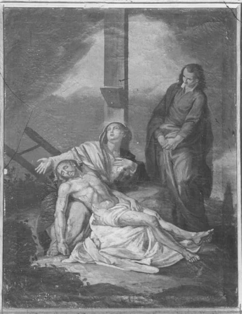 stazione XIII: Gesù deposto dalla croce (dipinto) di Zeni Bartolomeo, Zeni Domenico (sec. XVIII)