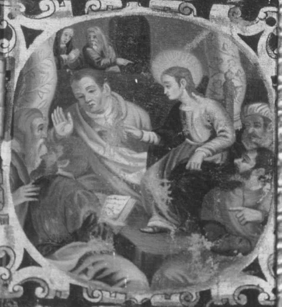 disputa di Gesù con i dottori nel tempio (dipinto) - ambito veneto (prima metà sec. XVII)